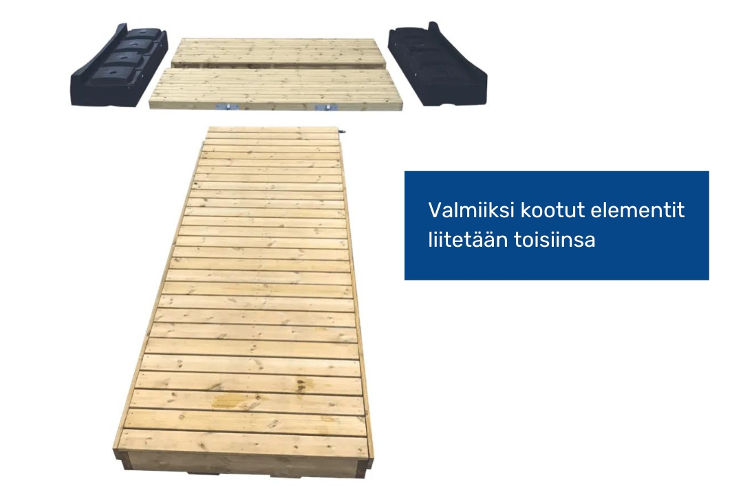 Modulilaituri kootaan elementeistä