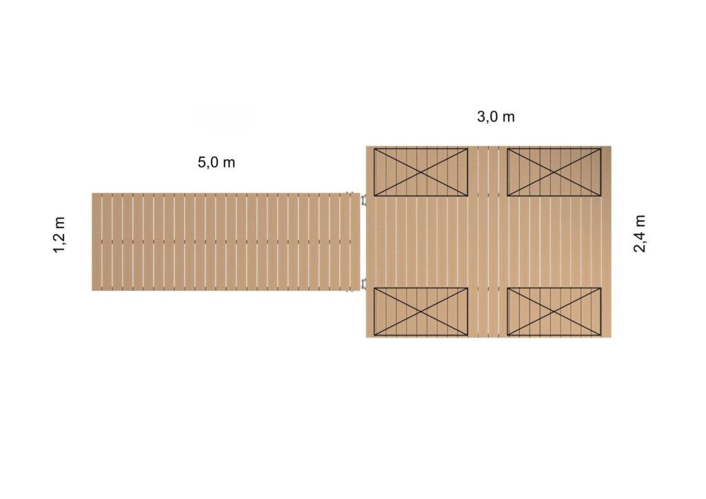 Sauna 2 laituri mittakuva